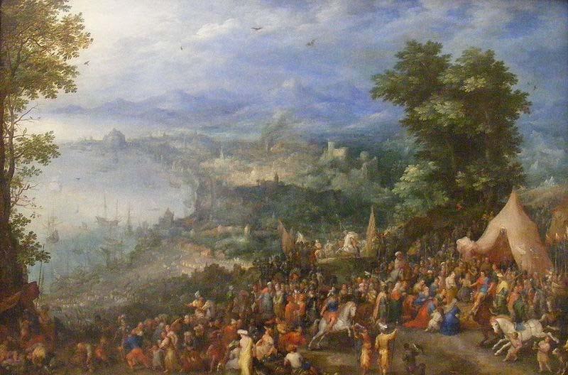 Jan Brueghel View of a Port city, oil painting image